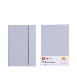 Grey C6 Envelopes - Pack of 25 - 80gsm by Quill