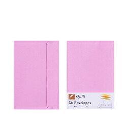 Light Pink C6 Envelopes - Pack of 25 - 80gsm by Quill