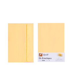 Cream C6 Envelopes - Pack of 25 - 80gsm by Quill