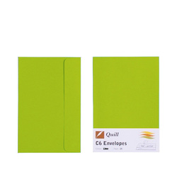 Lime Green C6 Envelopes - Pack of 25 - 80gsm by Quill