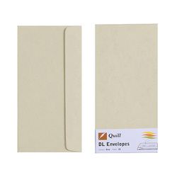 Grey DL Envelopes - Pack of 25 - 80gsm by Quill