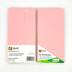 Light Pink DL Envelopes - Pack of 25 - 80gsm by Quill