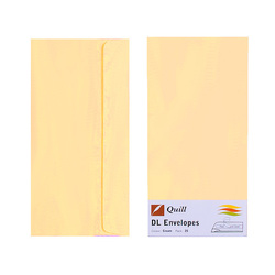 Cream DL Envelopes - Pack of 25 - 80gsm by Quill