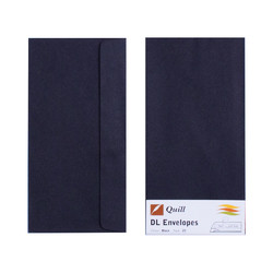 Black DL Envelopes - Pack of 25 - 80gsm by Quill