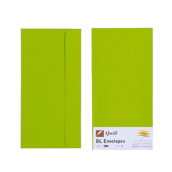 Lime Green DL Envelopes - Pack of 25 - 80gsm by Quill