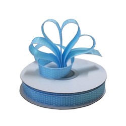 Dots Ribbon - 12mm x 25M - Blue with white spots