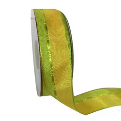 Yellow/Green Two Tone Ribbon - 25mm x 25m