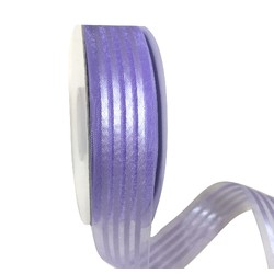 Purple Organza with Satin Stripes Ribbon - 25mm x 25M