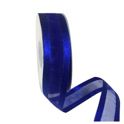 Blue Organza Ribbon with Satin Edge - 25mm X 25M