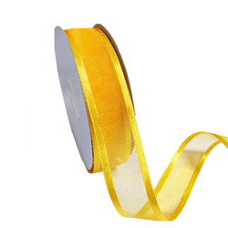 Gold Organza Ribbon with Satin Edge - 25mm x 25m