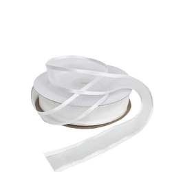 White Organza Ribbon with Satin Edge 25mm X 25M