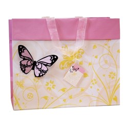 Butterfly Bag with 3D flocked butterfly - Pink