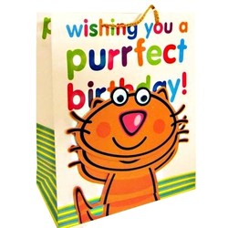 Gift Bags 'Purfect Birthday' Cat - Medium
