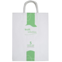 Medium Kraft Gift Bags - 5 Pack White