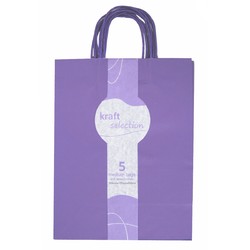 Medium Kraft Gift Bags - 5 Pack Purple