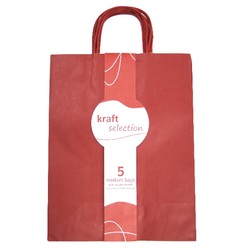 Medium Kraft Gift Bags - 5 Pack Red