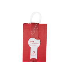 Small Kraft Gift Bags - 5 Pack Red