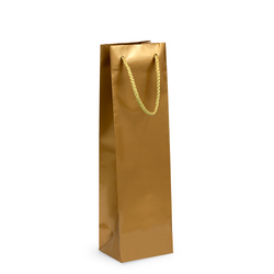 Gift Carry Bags - Glossy Gold - Wine Bottle 