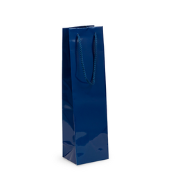 Gift Carry Bags - Glossy Navy Blue - Wine Bottle