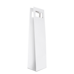 Kraft Bags - Premium Die Cut White Single Wine Bottle Gift Bag