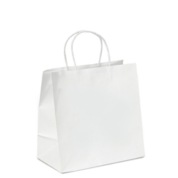 Mixed Medium Sizes White Paper Retail Gift Rope Handle Tote Shopping Bags