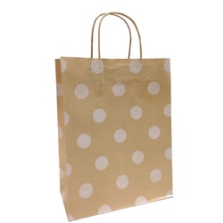 Kraft Bags - Medium - White Dots