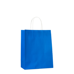 Kraft Bags - Medium - Royal Blue - White Handles