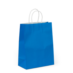 Kraft Bags - Medium - Royal Blue - White Handles