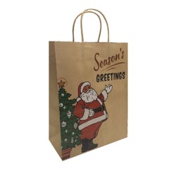 Kraft Bags - Father Christmas - Medium - Brown