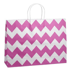 Kraft Bags - Boutique - Chevron - Pink (Clearance - Handle Faulty)