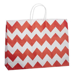 Kraft Bags - Boutique - Chevron - Red