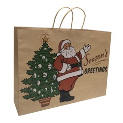 Kraft Bags - Father Christmas - Boutique - Brown