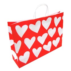 Kraft Bags - Boutique - Hearts (Clearance - Handle Faulty)
