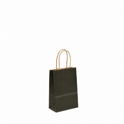 Kraft Bags - Micro - Black - Brown Twisted Paper Handles