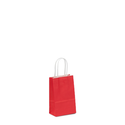 Kraft Bags - Micro - Red - White Handles
