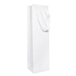 Kraft Bags - Premium White Single Wine Bottle Gift Bag