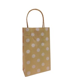 Kraft Bags - Small - White Dots