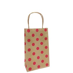 Kraft Bags - Small - Red Dots