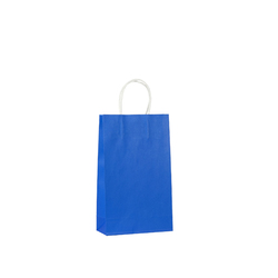 Kraft Bags - Small - Royal Blue - White Handles