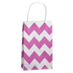 Kraft Bags - Small - Chevron - Pink