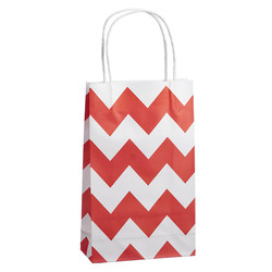 Kraft Bags - Small - Chevron - Red