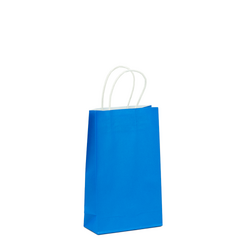 Kraft Bags - Small - Royal Blue - White Handles