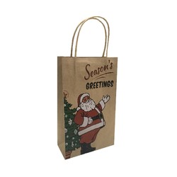 Kraft Bags - Father Christmas - Small - Brown