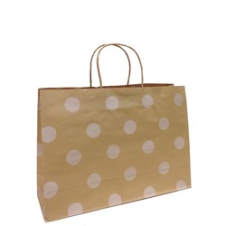 Kraft Bags - Small Boutique - White Dots