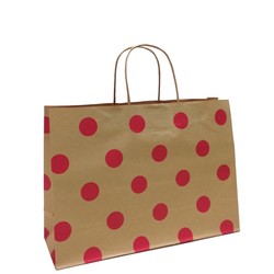 Kraft Bags - Small Boutique - Red Dots