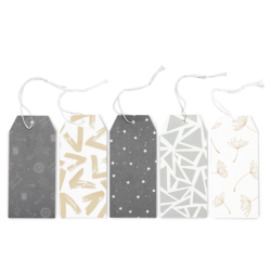 Gift Tags - 5 x 11cm - Pretied Cotton Loop - Assorted Neutrals Pack - 100pk