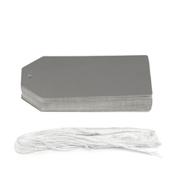 Gift Tags - 5x11cm - 50pk - Metallic Silver