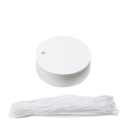 Gift Tags - 5cm Round Circle - 50pk - White