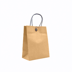 Kraft Bags - Premium Kraft Brown Small Medium Gift Bag - Cotton String & Button Closure 