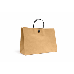 Kraft Bags - Premium Kraft Brown Small Boutique Gift Bag - Cotton String & Button Closure